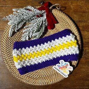 Viking themed Ear Warmer - Purple, Yellow, and White